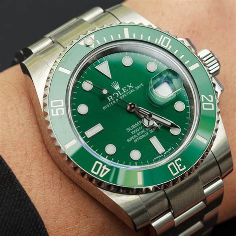 rolex submariner green on wrist|rolex submariner green review.